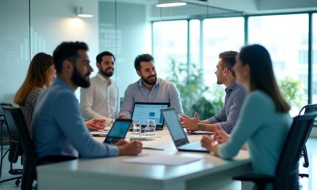 Team Copertura Mobile Solutions che collabora nell'ufficio di Milano