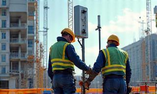 Tecnici dispiegano infrastruttura 5G in azione